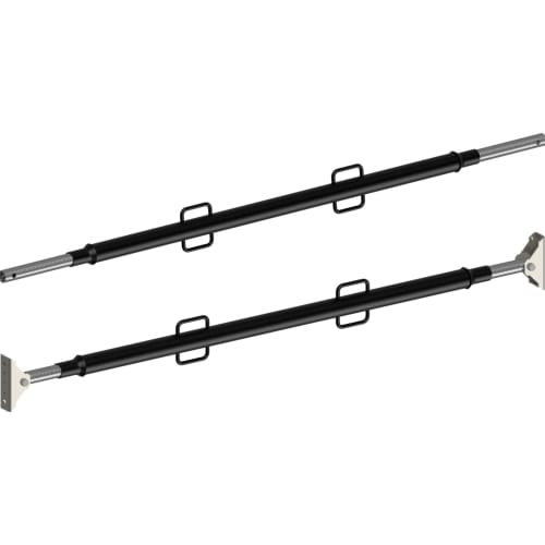 Richtstrebe Zug- und Druckstütze aus Metall mit schwarzen Rohren und verstellbaren Enden