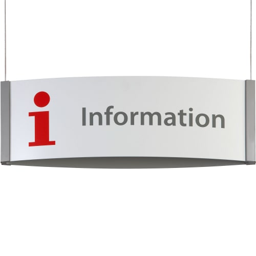 ORLANDO Deckenhänger Informationsschild mit rotem i und Schriftzug Information