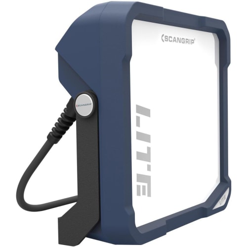 LED-Baustellenstrahler VEGA LITE 45 von SCANGRIP in blau mit weißer Leuchtfläche