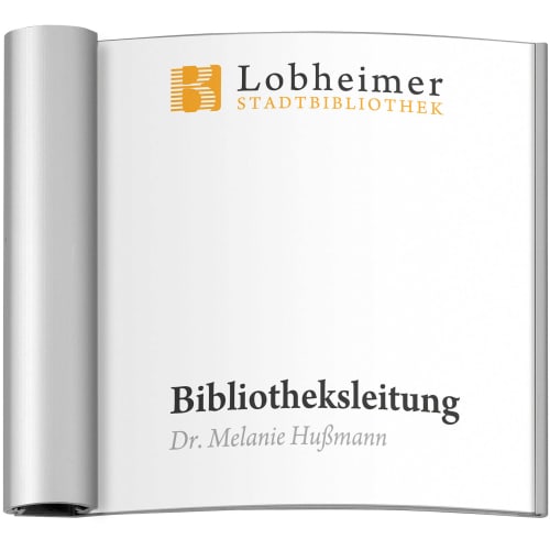 SYDNEY Türschild mit Aufschrift Lobheimer Stadtbibliothek Bibliotheksleitung Dr. Melanie Hußmann