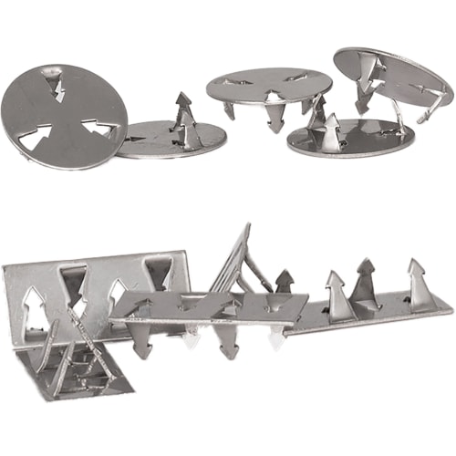 Montagehilfe Krampe aus Metall für Leitstreifen oder Aufmerksamkeitsnoppen, verschiedene Formen und Größen