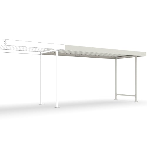 Anbauteil für Überdachung Modell Leipzig L15 einseitig aus weißem Metall im Baukastensystem