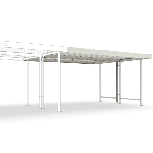 Anbauteil für Überdachung Modell Leipzig L 45 doppelseitig aus weißem Metall im Baukastensystem