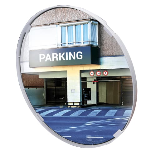 Mehrzweckspiegel zur Überprüfung von 3 Richtungen mit Parkplatz-Einfahrt im Spiegelbild