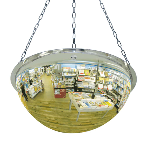 Panoramaspiegel 360 Grad zur Überprüfung von 3-4 Richtungen mit Deckenaufbau in einem Buchladen