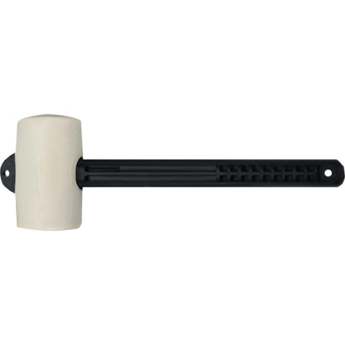 Fliesenhammer B&S Basic Pro mit weißem Gummikopf und schwarzem Griff