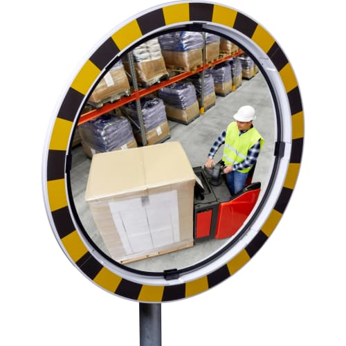 WEMAS Industriespiegel mit Sicherheitsglas zur Überprüfung von 2 Richtungen in einem Lager mit Gabelstaplerfahrer