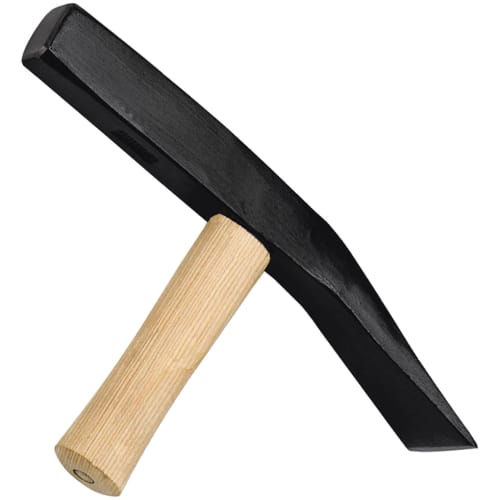 Pflastererhammer Berliner Form mit Holzgriff und schwarzem Hammerkopf