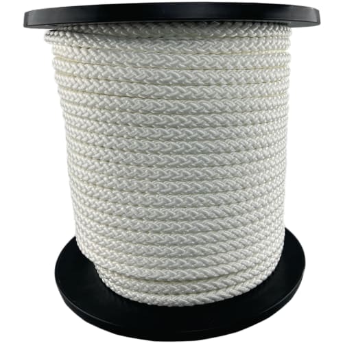 100m Overmann weißes geflochtenes Seil auf schwarzer Spule