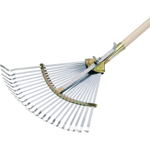 Flora Profi-Laubbesen ohne Stiel mit verstellbaren Metallzinken und Holzgriff
