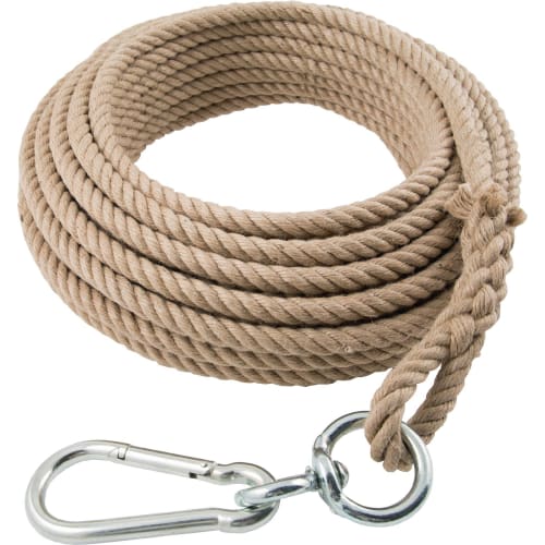 25 Meter langes braunes Eimerseil mit Metallkarabinerhaken