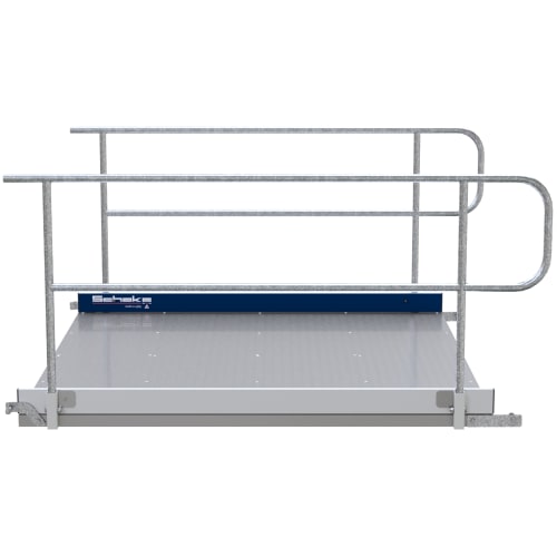 Verlängerung Auffahrrampe aus Metall mit Geländer für barrierefreien Fußgängertunnel