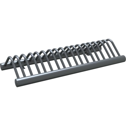 Designfahrradständer SCHAKE aus Metall in grauer Farbe mit mehreren Halterungen für Fahrräder