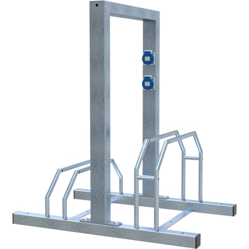 Metall Fahrradständer MODUL E-Bike mit integrierten Steckdosen zum Laden von E-Bikes