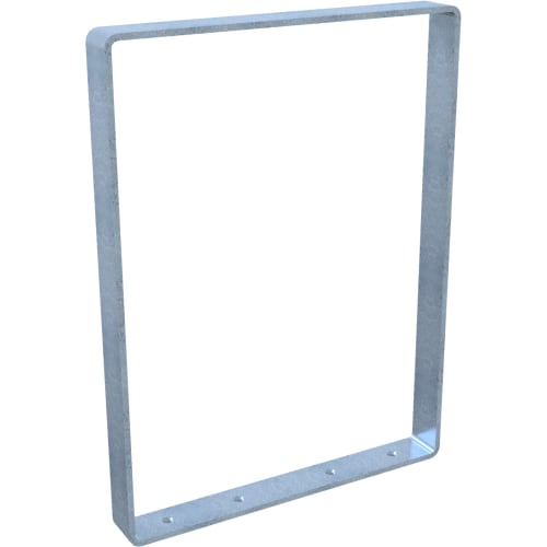 Metallischer Fahrradanlehnbügel SCHAKE in rechteckiger Form mit Befestigungslöchern