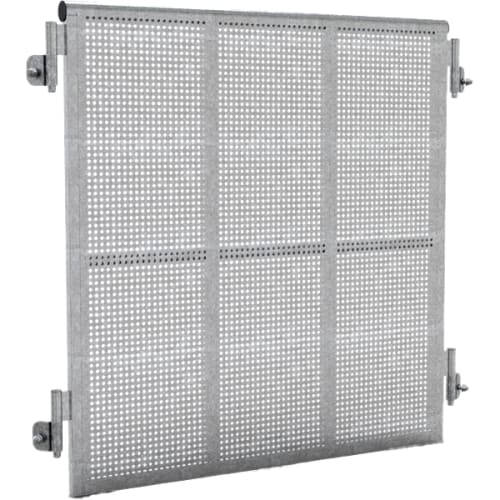 Schake Bühnengitter Kurven-Element aus Metall mit Lochmuster und Befestigungselementen