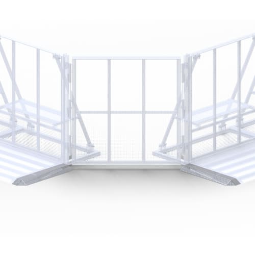 Schake Bühnengitter-Rampe aus Metall mit Gitterstruktur und Auffahrrampen