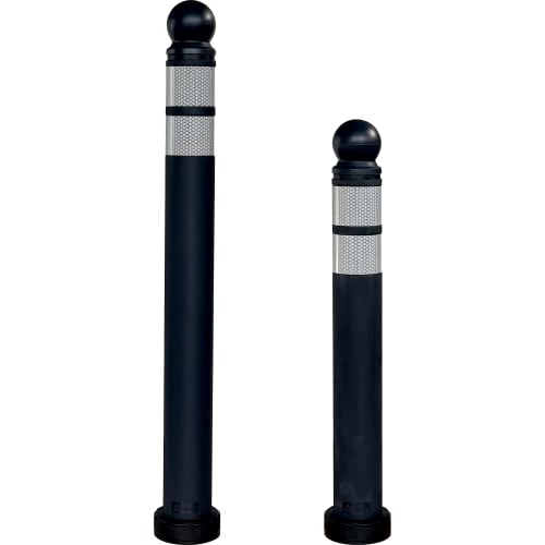 Flexibler Absperrpfosten CityFlex-Bala mit Kugelkopf in zwei Größen mit reflektierenden Streifen