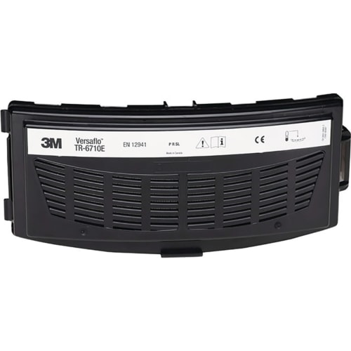 3M Partikelfilter Versaflo TR-6710E schwarz mit Lüftungsschlitzen und weißem Label