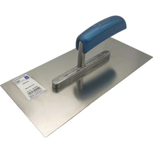 Glättekelle HAROMAC® mit blauem Griff und Edelstahlblatt, Made in Germany