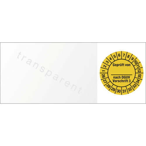 Kabelprüfplaketten mit Prüfdatum und Text Geprüft von nach DGUV Vorschrift 3