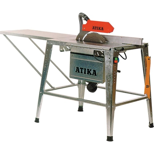 Tischkreissäge ATIKA HT 315 mit Metallgestell und rotem Schutzschild