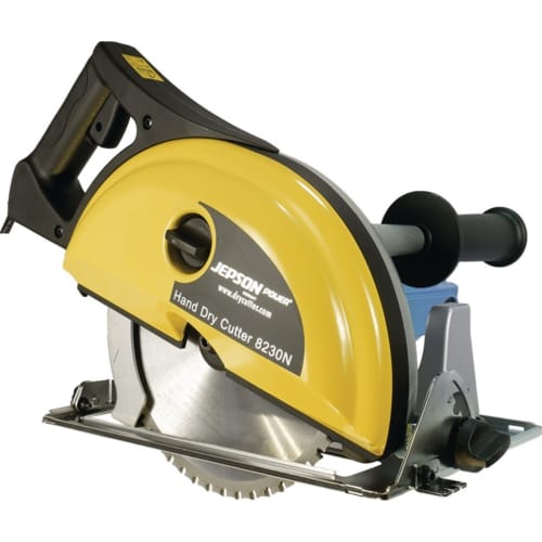 Metallhandkreissäge JEPSON Hand Dry Cutter 8230N mit gelbem Schutzgehäuse und schwarzem Griff