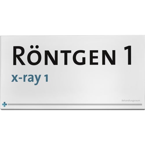 MADRID Fahnenschild Röntgen 1 x-ray 1 Behandlungsraum Schild