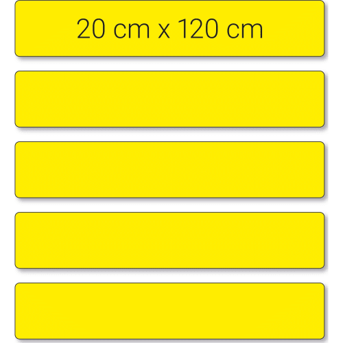 Bodenmarkierungsband Zebrastreifen in Gelb mit den Maßen 20 cm x 120 cm
