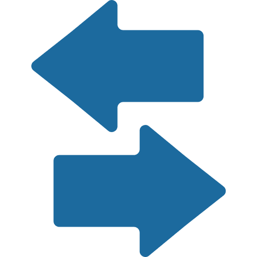 10er Pack Bodenmarkierung Pfeil mit zwei blauen Pfeilen, einer zeigt nach links, der andere nach rechts