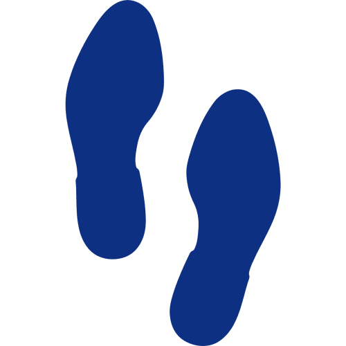 5 Paar blaue Bodenmarkierung Schuhabdruck Aufkleber WT-5811 WT-5111