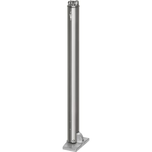 Absperrpfosten Saturn aus Edelstahl mit Kettenkopf und Schloss