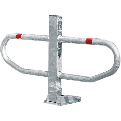 Metallischer Parkbügel FLEXY® mit rotem Markierungsstreifen und Schloss