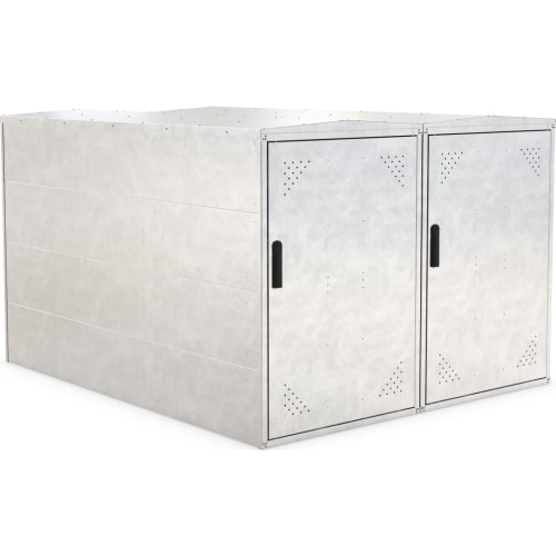 Fahrradgarage BikeBox 1 Basic aus verzinktem Stahl mit zwei Türen und Belüftungsöffnungen