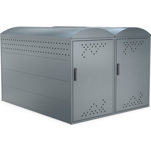 Fahrradgarage BikeBox 1 B als Komplett-Set aus Metall mit zwei Türen und Belüftungslöchern