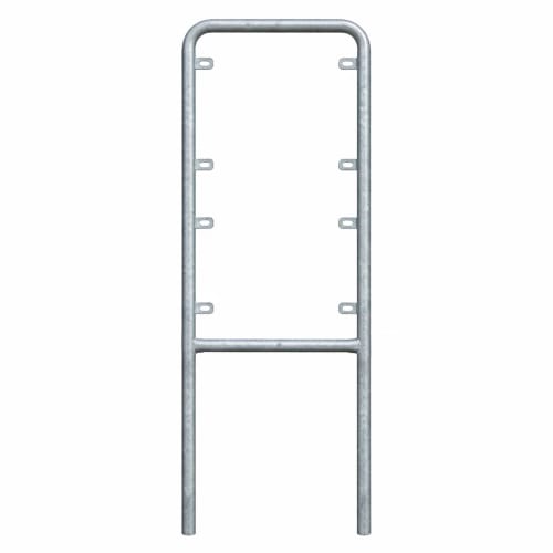 Sonderrohrrahmen aus Metall für Kirchenschilder Typ 3, verzinkt, rechteckiger Rahmen mit Befestigungslaschen