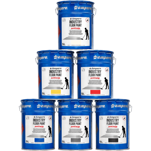 6 Eimer 5l Antirutsch-Bodenmarkierungsfarbe Industry Floor Paint in verschiedenen Farben