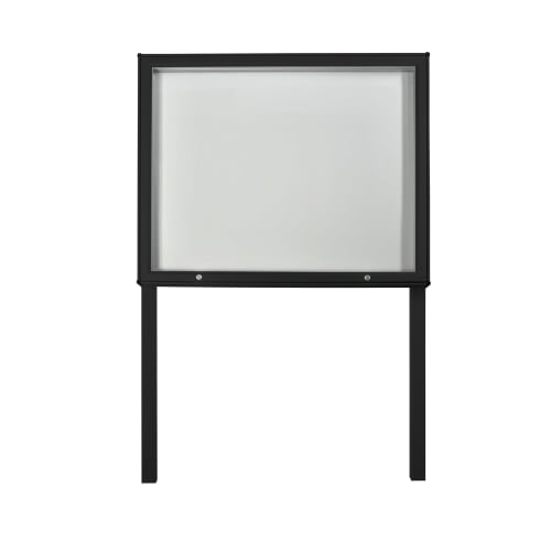 Außenschaukasten zum Einbetonieren Modell A mit schwarzem Rahmen und transparentem Sichtfenster