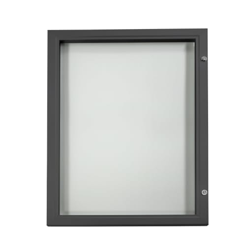 Plakatschaukasten Modell F schwarzer Rahmen mit Glastür und Schloss