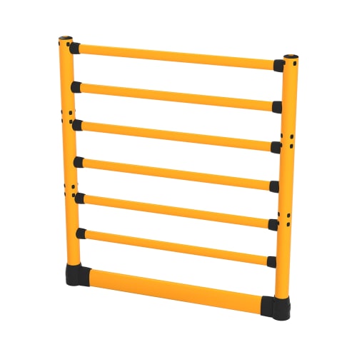 Flexibles Rammschutzgeländer Flex+ High-Line in gelber Farbe mit schwarzem Verbindungsstück