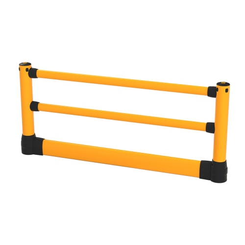 Flexibles Rammschutzgeländer Flex+ S-Line in gelber Farbe mit Unterfahrschutz