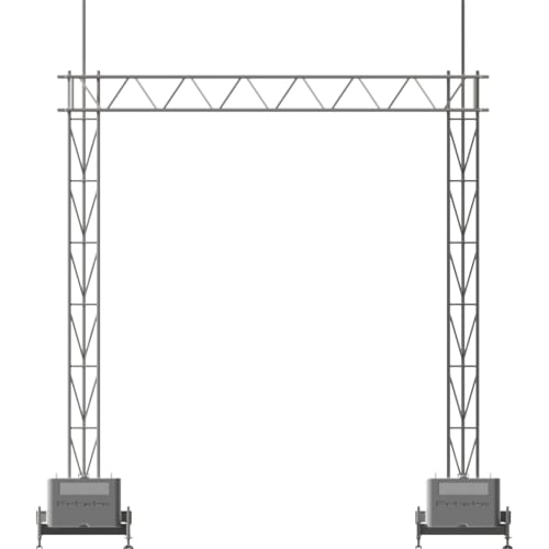 Kabelüberführung Aufstellvorrichtung aus Metall mit zwei vertikalen Ständern und Querträger