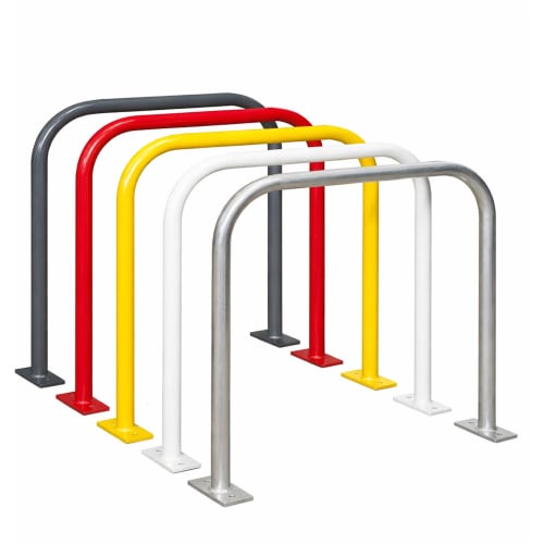 Fahrradanlehnbügel Sprint ohne Querholm in verschiedenen Farben wie Grau, Rot, Gelb, Weiß und Edelstahl