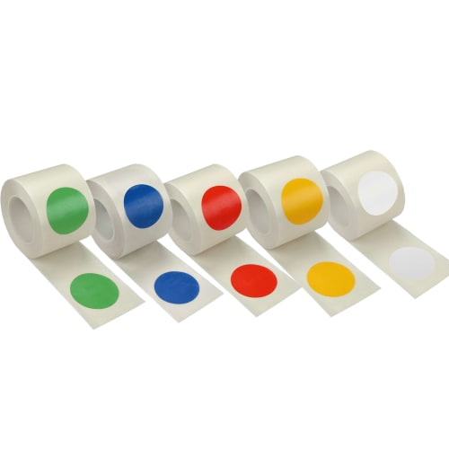 PROline-tape Bodenmarkierung Punkte in verschiedenen Farben auf Rollen, grün, blau, rot, gelb und weiß