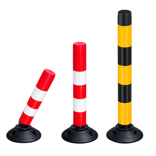 Leitzylinder FLEXPIN und FIXPIN Absperrpfosten und LeitPin in rot-weiß und gelb-schwarz, flexibel und starr