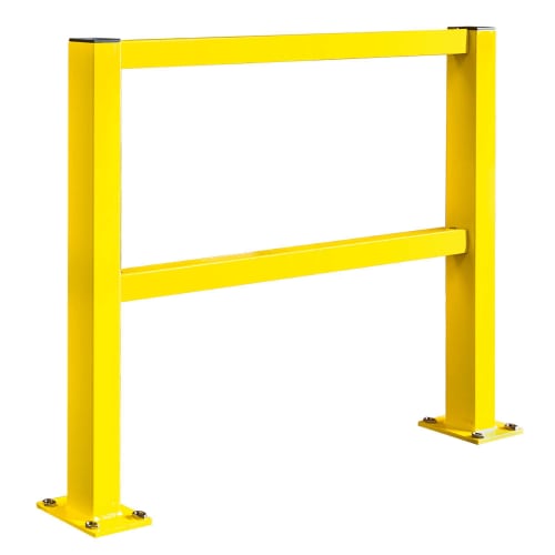 Gelbes Rammschutzgeländer XL-Line WACHTWERK X® als Komplett-Set aus Stahl mit Bodenbefestigung