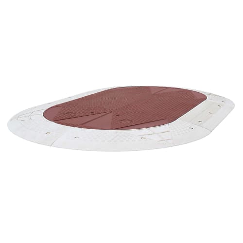 Fahrbahnschwelle Berliner Kissen GAMMA oval in weiß und rot als Komplett-Set