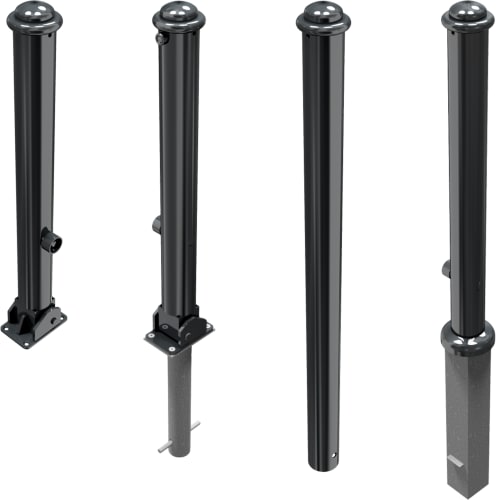 Stilvoller Absperrpfosten | mit Halbkugelkopf und Zierring-30575-ghpftd-1776083718691