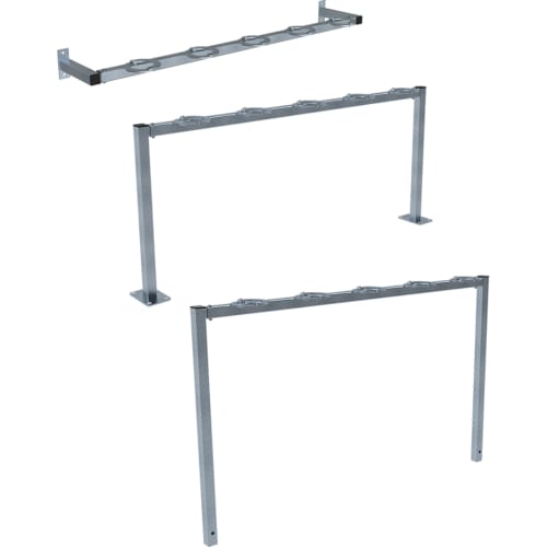 Metallischer Scooter und Roller Reihenparker mit mehreren Halterungen zur sicheren Abstellung von Rollern und Scootern