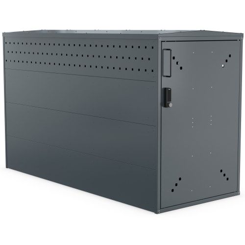 Fahrradgarage BikeBox 1 G aus Metall mit RFID-Schloss in dunkelgrauer Farbe